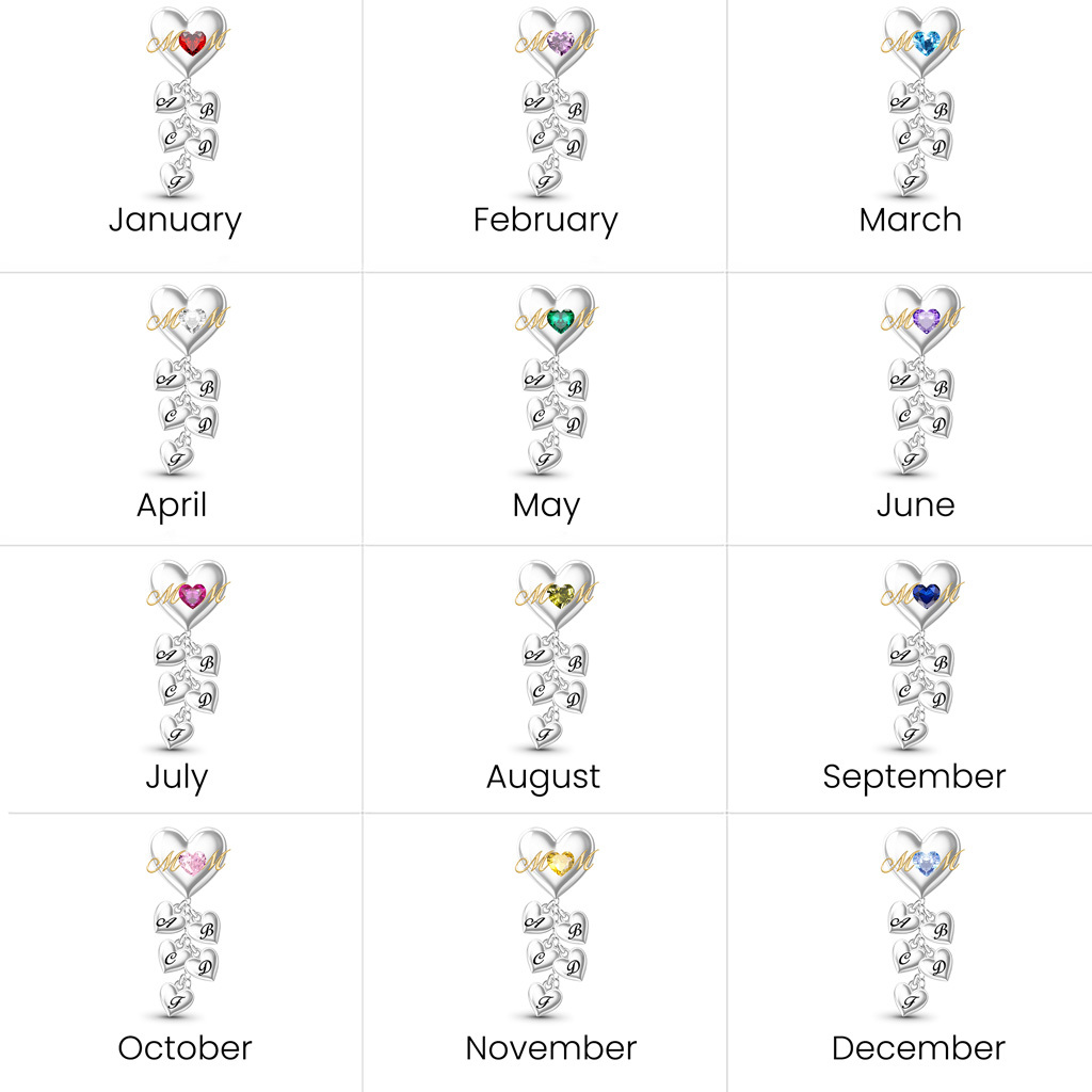 個人化生日石與英文名縮寫吊墜 image number 6
