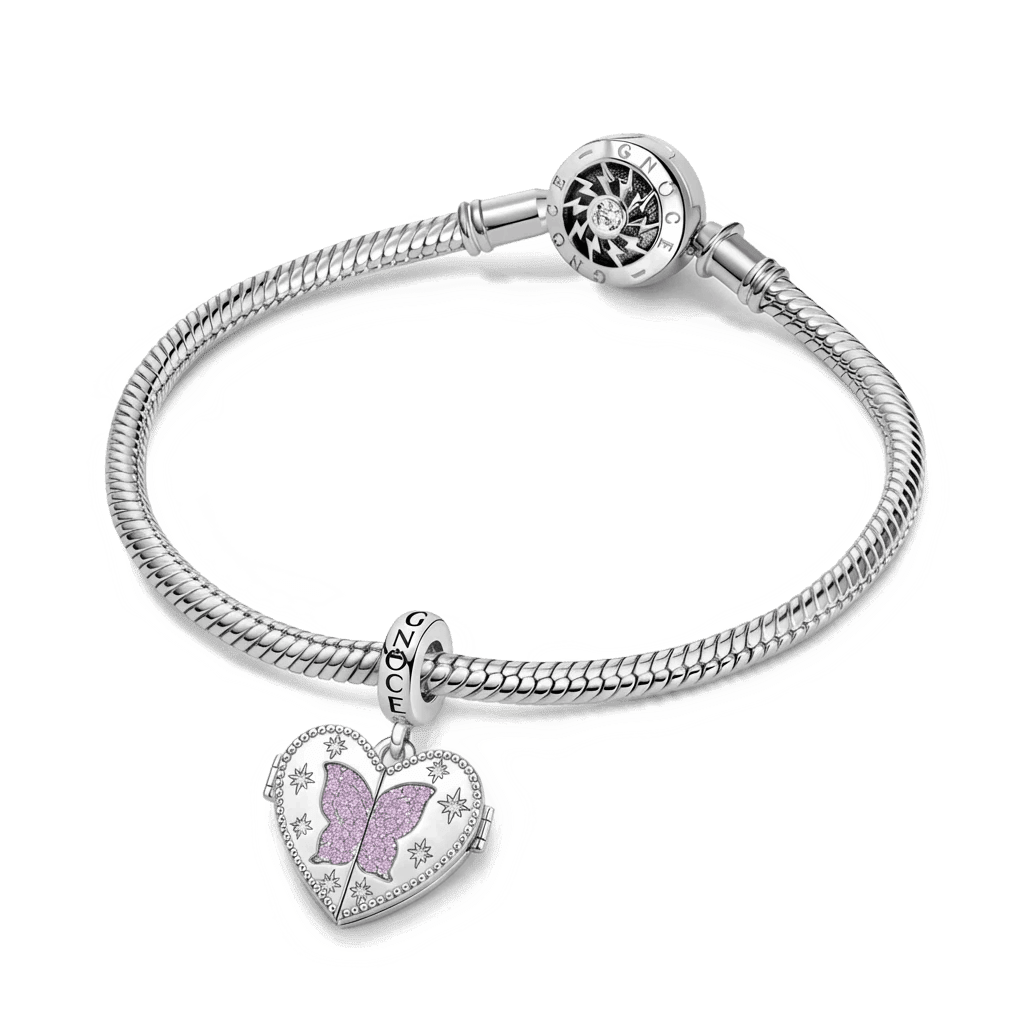 蝴蝶相片生日石吊墜 image number 3