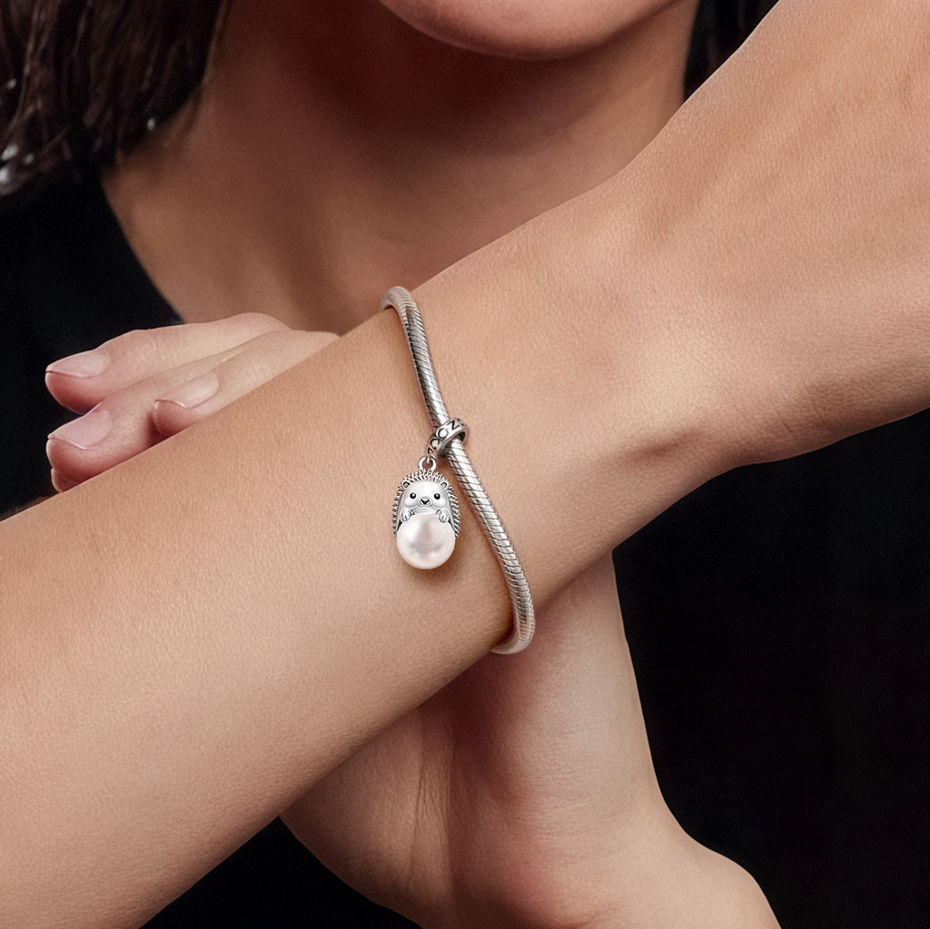 珍珠刺蝟吊墜 image number 1