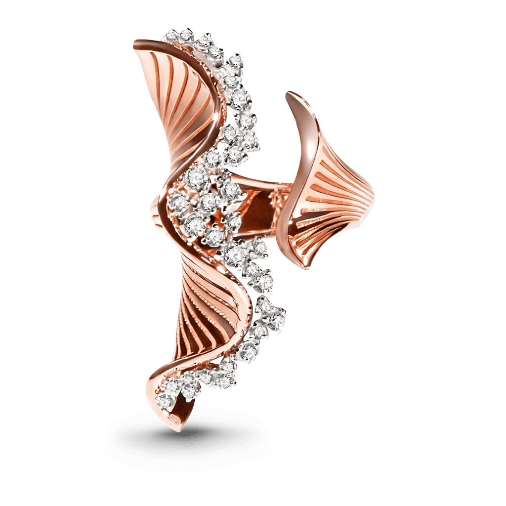 波浪圓形切割戒指 image number 0