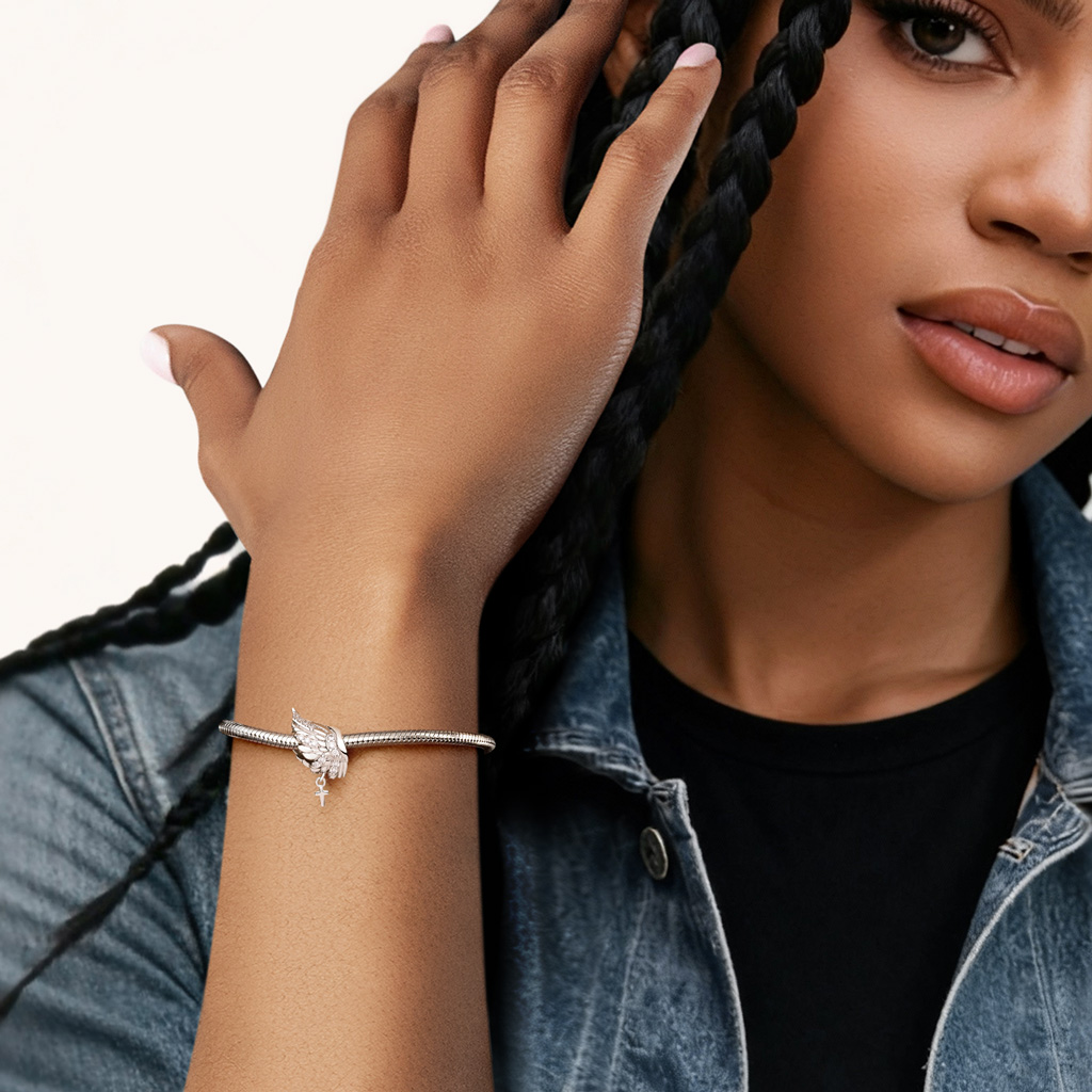 天使翅膀十字架吊墜 image number 4