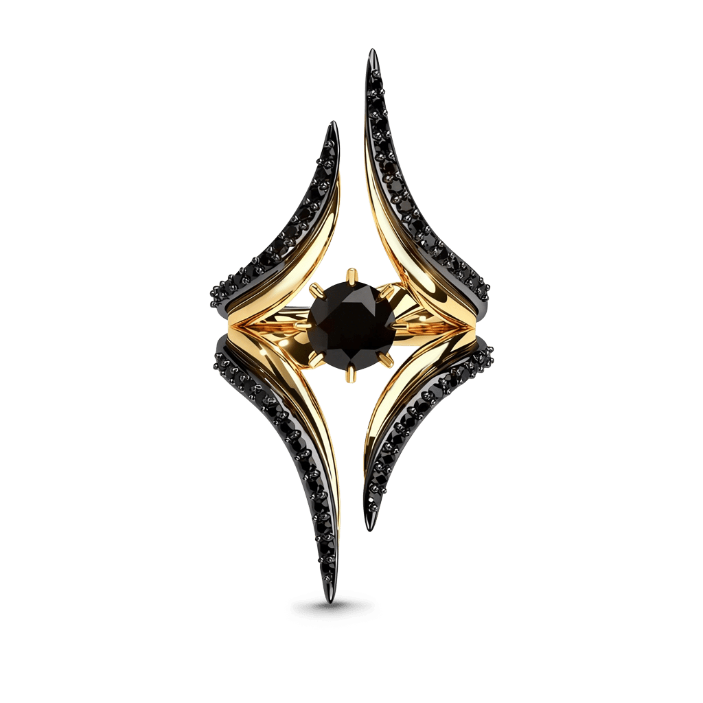 幾何尖頂圓形切割戒指 image number 0