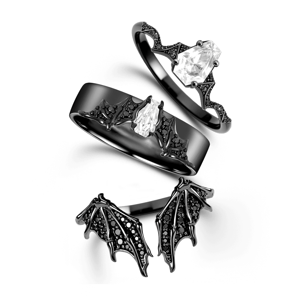 蝙蝠翼棺材戒指套裝 image number 3