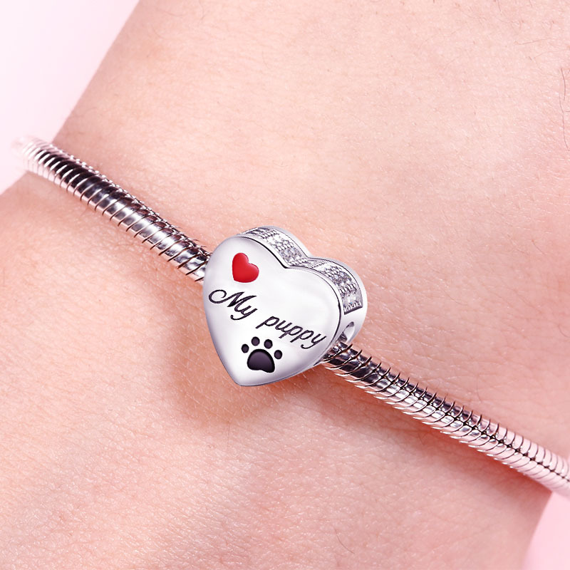 純銀小狗照片珠飾 image number 2