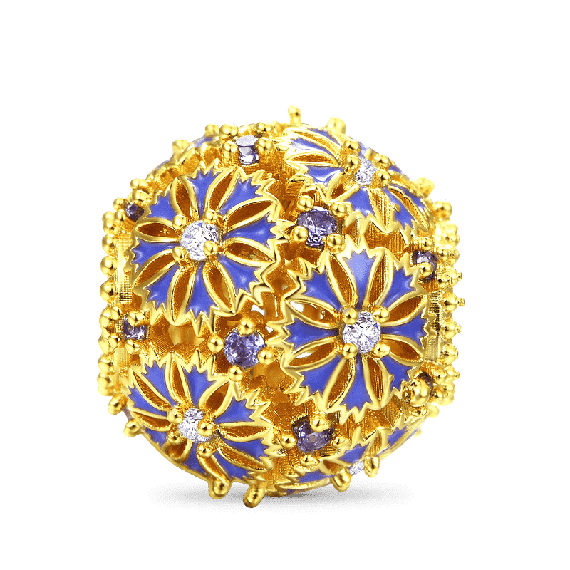 藍色雛菊吊飾珠 image number 0