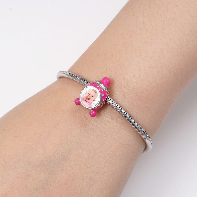 嬰兒帽個性化照片吊飾珠 image number 2