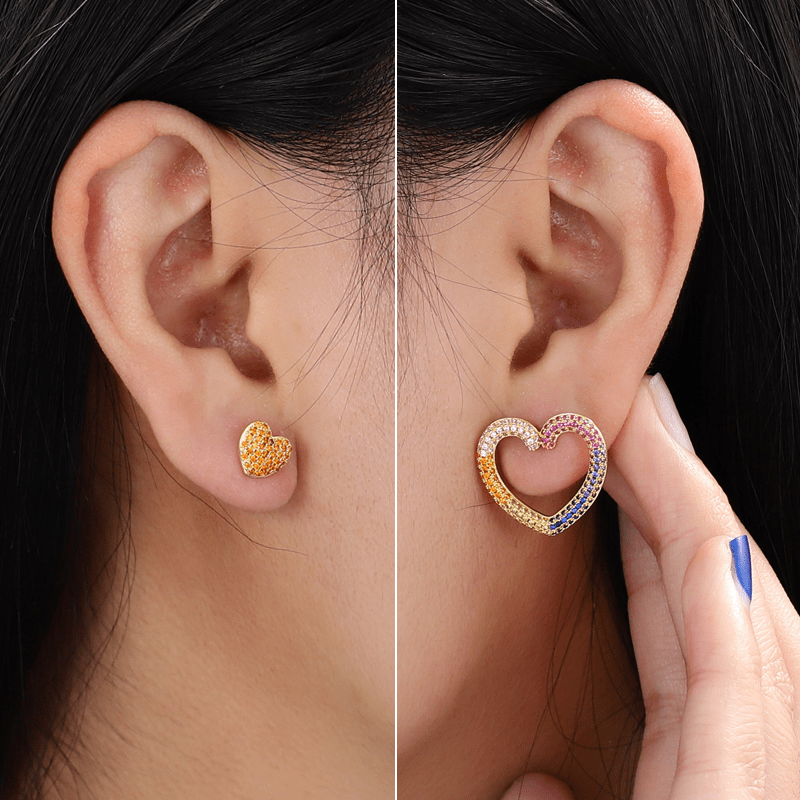 心形水晶耳釘 image number 2