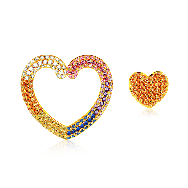 心形水晶耳釘 image number 0