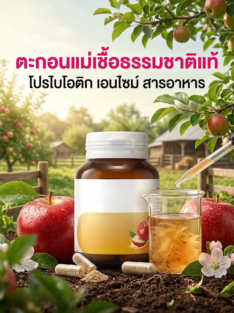 🍎✨ ผลิตภัณฑ์เสริมอาหารน้ำส้มสายชูหมักจากแอปเปิลเข้มข้น