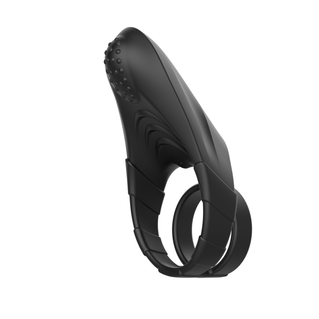 10 Frequency Vibrating Black Feather 2 Triple Restraint Cock Ring Electric Silicone Prostate Massager Penis Sleeve Stimulator