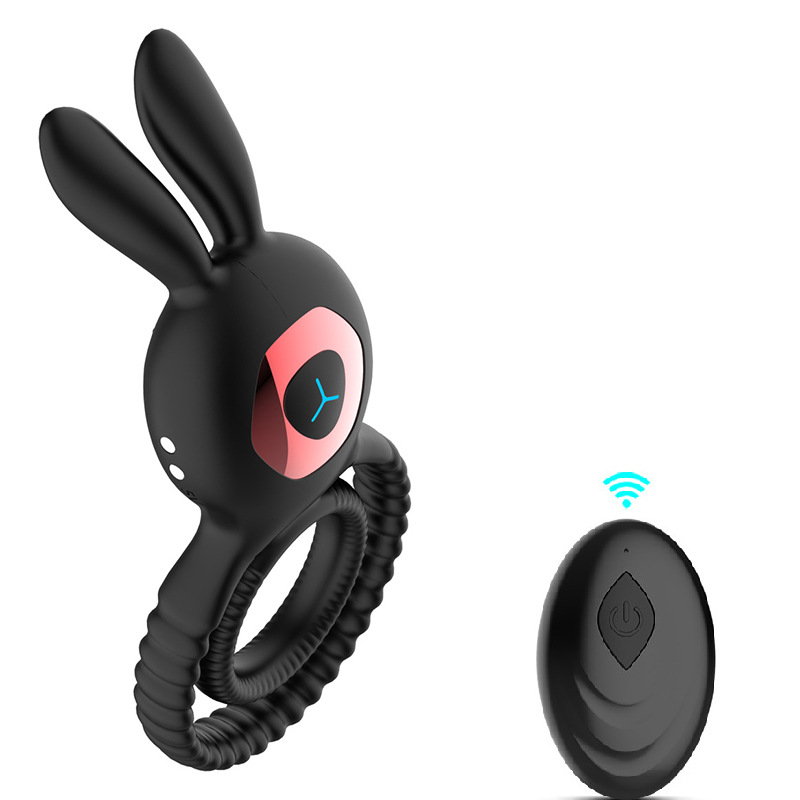 10 Frequency App Controlled Rabbit Male Prostate Massager Ring with Vibration Lock Function for Penis Exercise and Enhancement