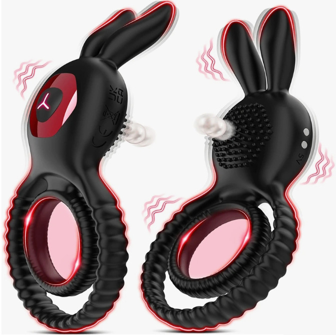 10 Frequency App Controlled Rabbit Male Prostate Massager Ring with Vibration Lock Function for Penis Exercise and Enhancement