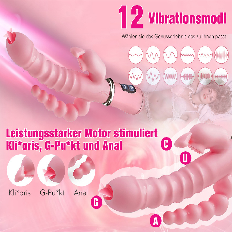 3 in 1 Multi Speed Vibrating Wand for Women G Spot Clitoral and Anal Stimulation with Beads