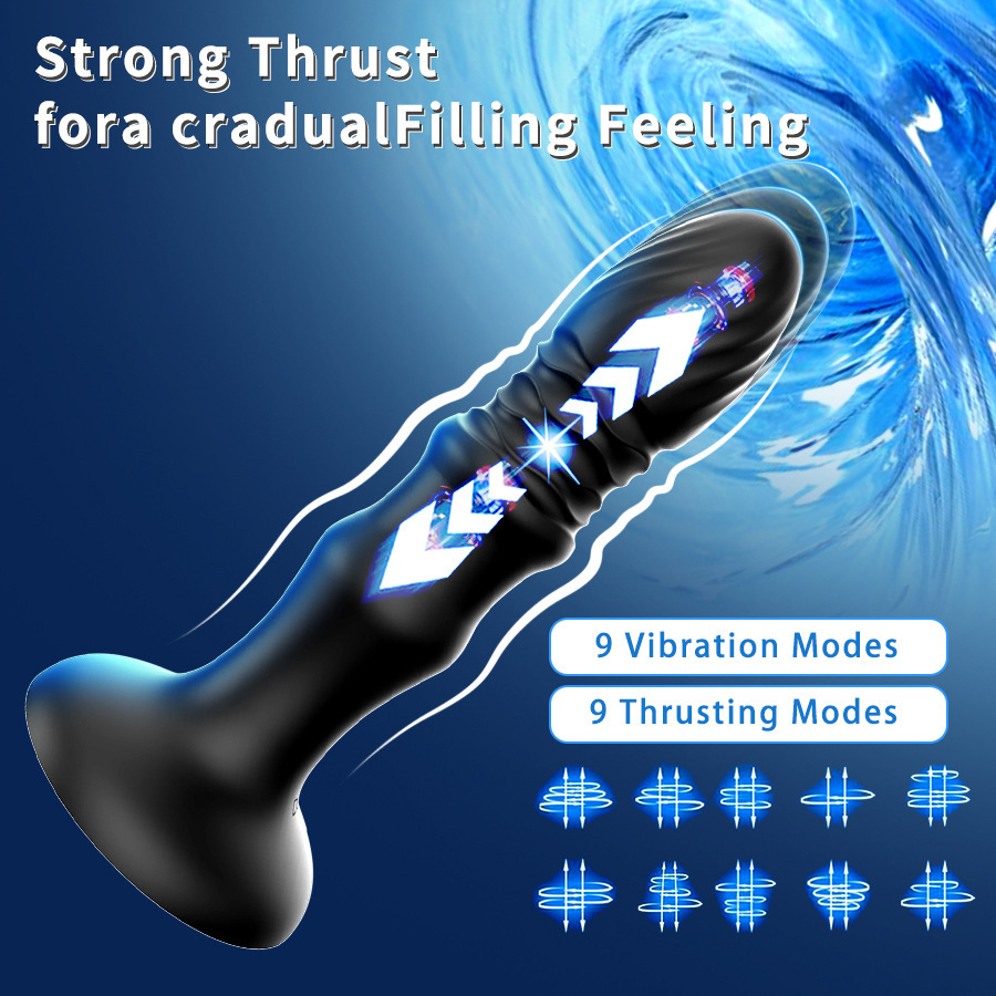 Remote Control Vibrating Prostate Massager with APP Adjustable Telescopic Anal Plug for Men