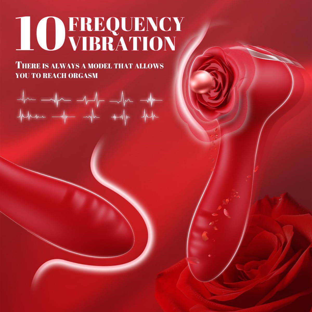 Rose G Spot Vibrator Clitoral Stimulator with Rotating Beads and Tongue Licking for Women Powerful Rechargeable Waterproof Adult Sex Toy