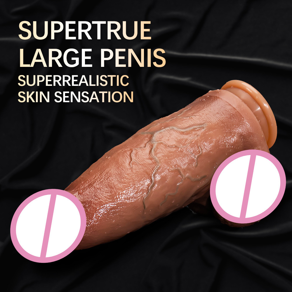 Large Realistic Silicone Dildo with Thick Veins Extra Soft and Flexible for Women Personal Pleasure Adult Toy