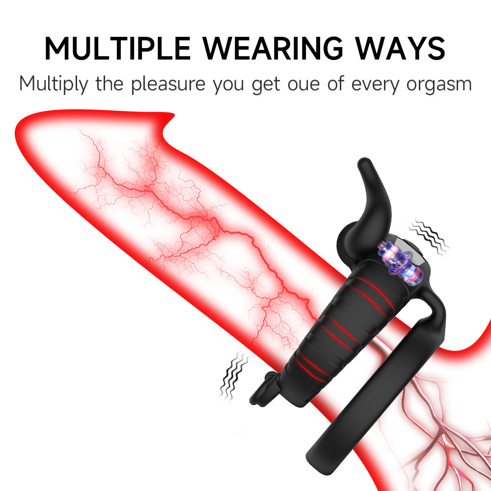 10 Speed Vibrating Ring with Magnetic Charging Bull Penis Enhancer for Men Prostate Massager Cock Ring Adult Sex Toy for Couples Pleasure