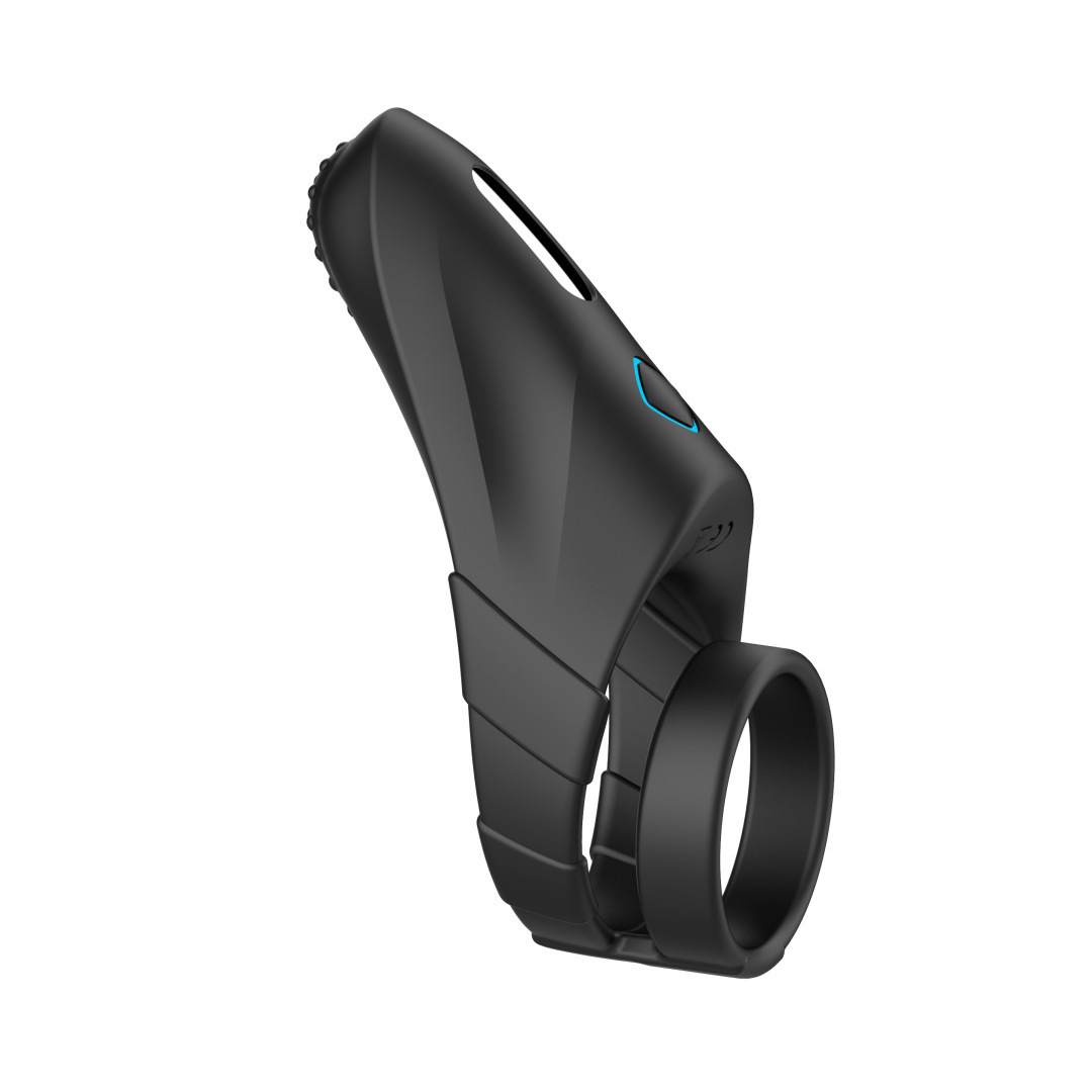 10 Frequency Vibrating Black Feather 2 Triple Restraint Cock Ring Electric Silicone Prostate Massager Penis Sleeve Stimulator