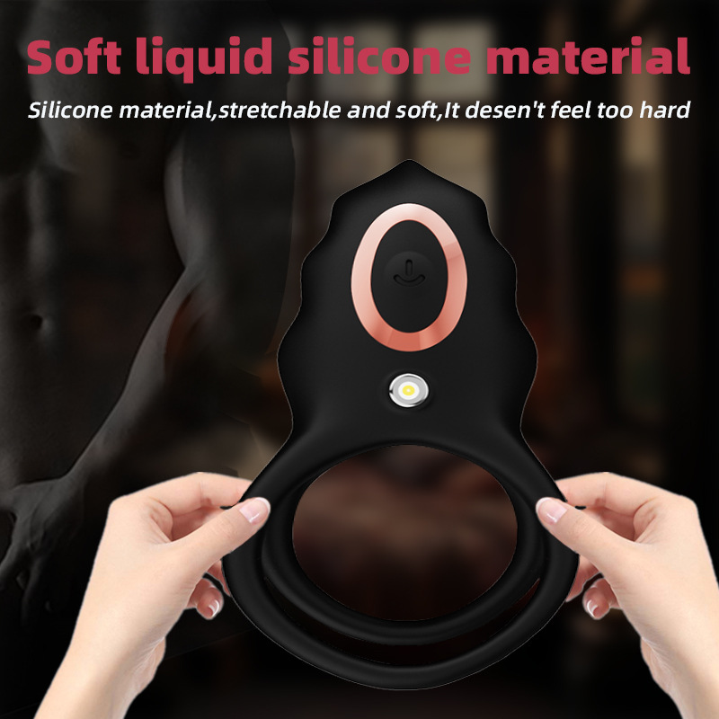 10 Speed Vibrating Cock Ring Dual Ring Set for Men Couples Use Extended Pleasure Prostate Massager Enhancer