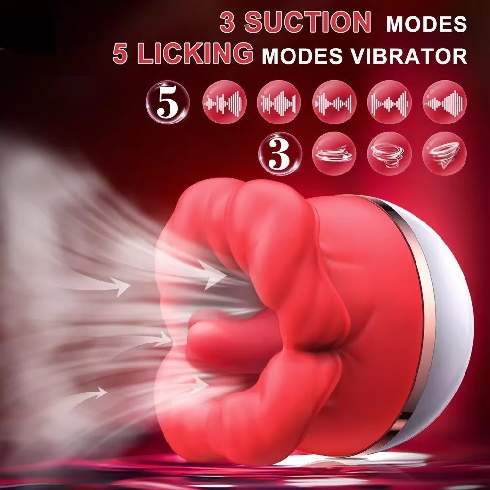 10 Speed Vibrating Tongue Licking Clitoral Sucking Stimulator with Nipple Massage Egg Female Adult Toy for Women Pleasure