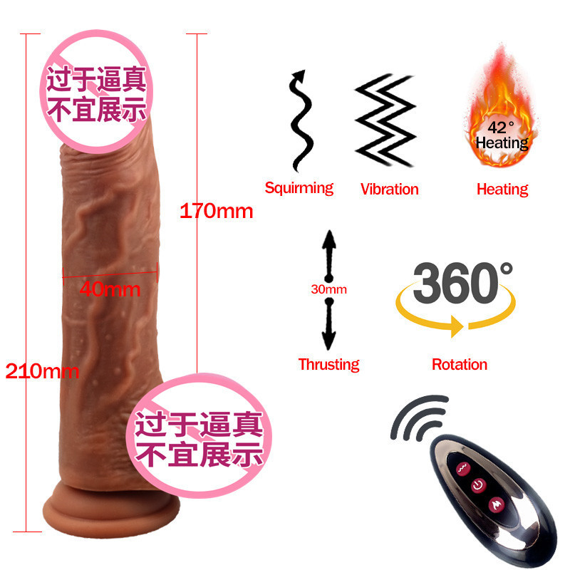 Automatic Silicone Realistic Dildo for Women with Thrusting and Extending Functions Hands Free Vibrating Adult Toy
