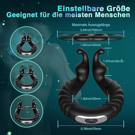 10 Speed Vibrating Penis Ring Cock Ring for Men with Delay Function Enhances Performance and Pleasure Prostate Massager for Intimate Training