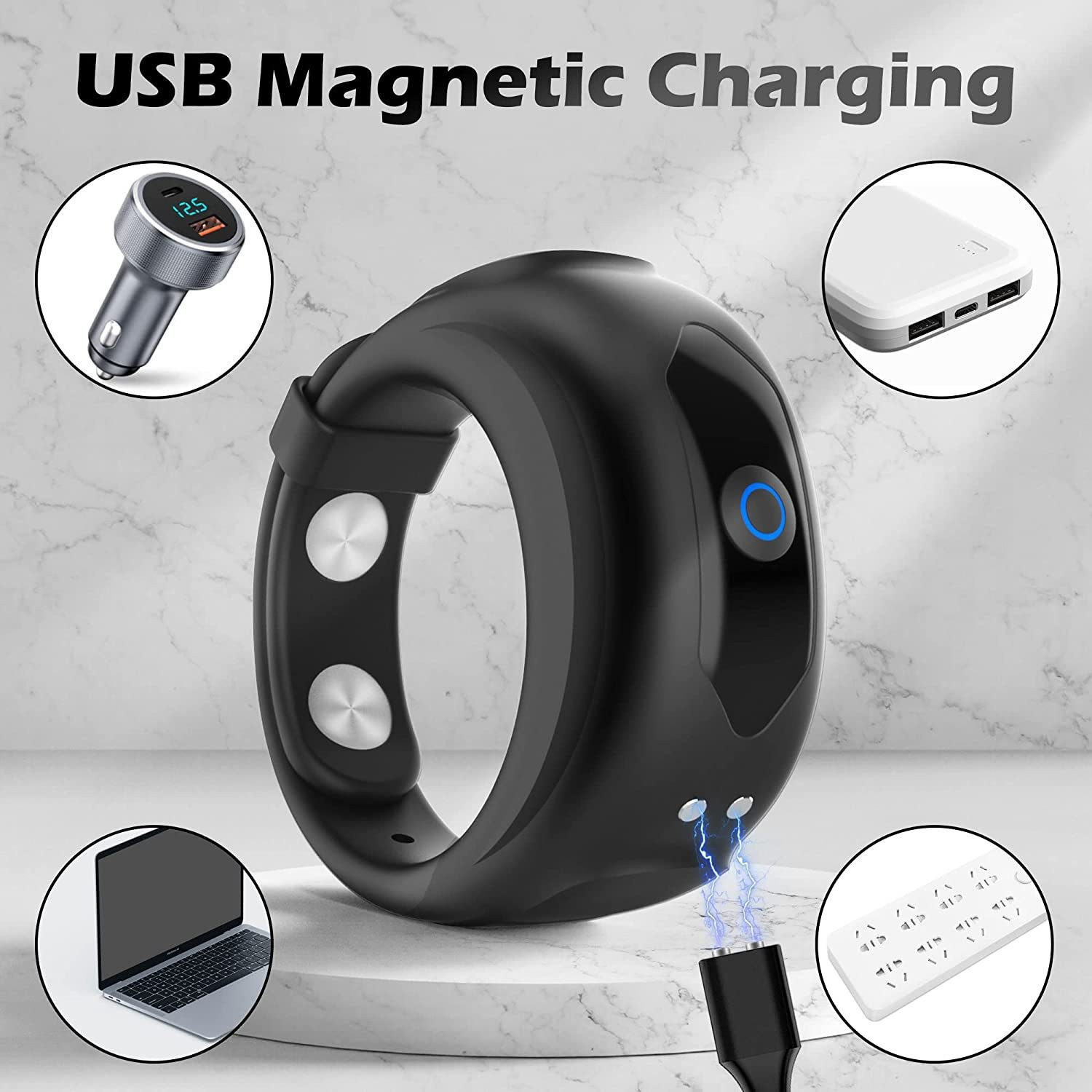 Magnetic Charging 10 Frequency Vibration Cock Ring for Men Physical Delay Enhancer Penis Ring Rechargeable Male Sex Toy