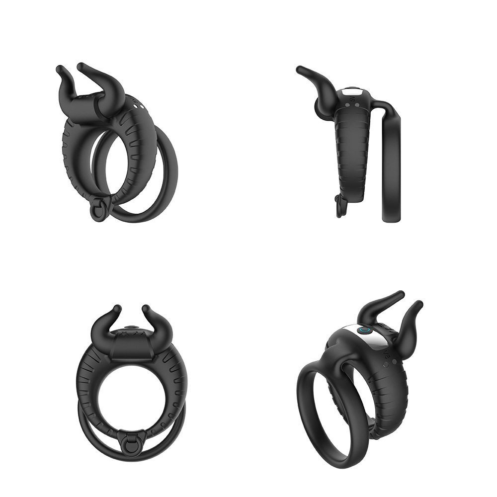10 Speed Vibrating Ring with Magnetic Charging Bull Penis Enhancer for Men Prostate Massager Cock Ring Adult Sex Toy for Couples Pleasure