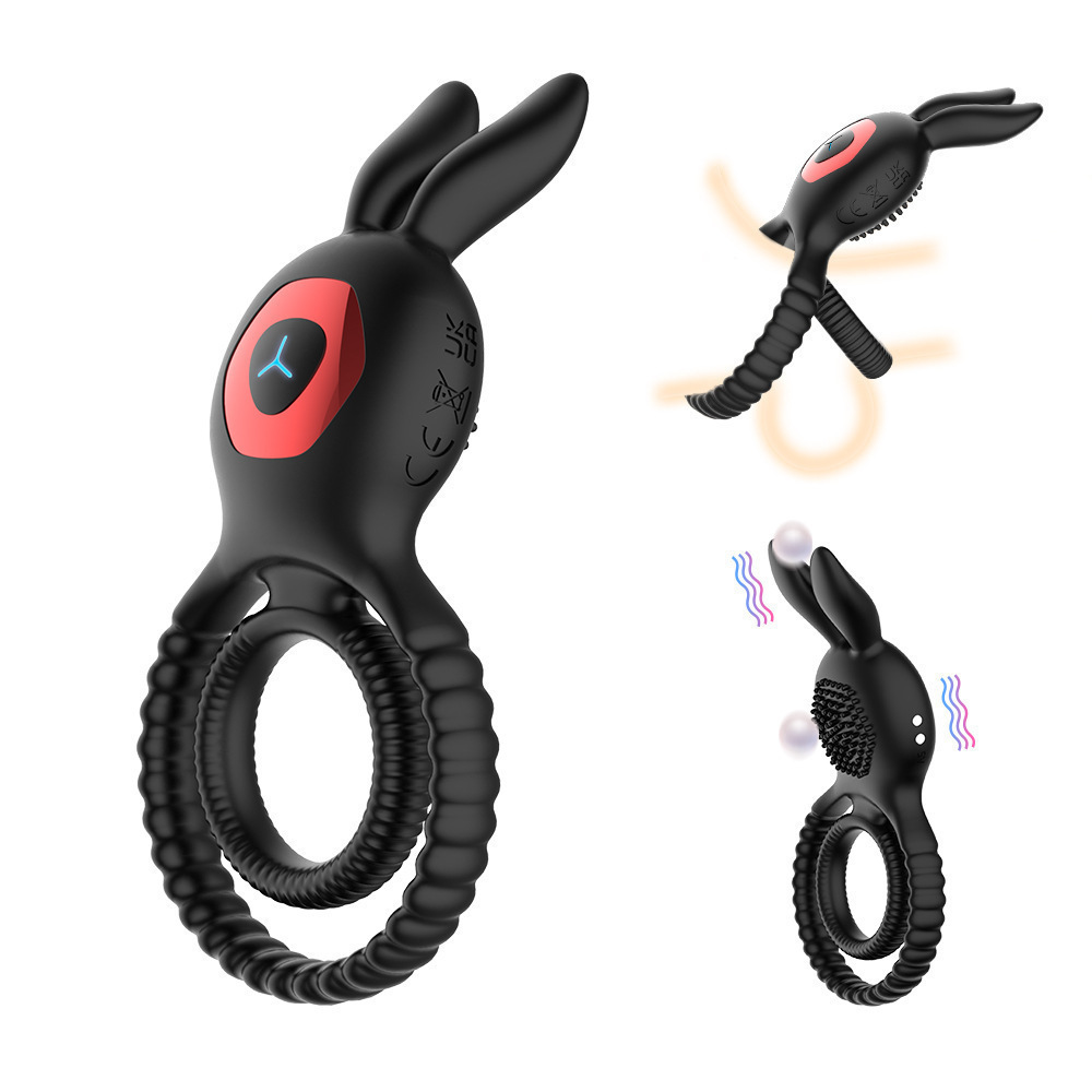 10 Frequency App Controlled Rabbit Male Prostate Massager Ring with Vibration Lock Function for Penis Exercise and Enhancement