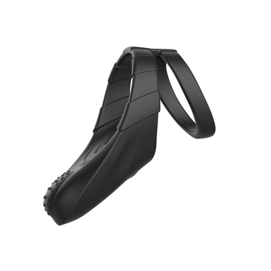 10 Frequency Vibrating Black Feather 2 Triple Restraint Cock Ring Electric Silicone Prostate Massager Penis Sleeve Stimulator