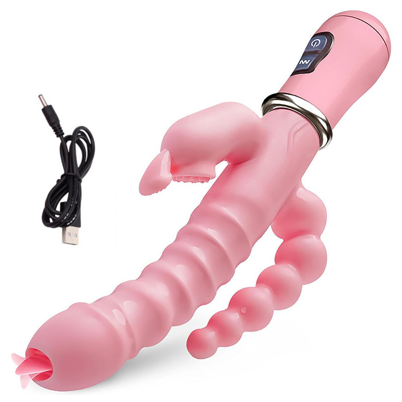3 in 1 Multi Speed Vibrating Wand for Women G Spot Clitoral and Anal Stimulation with Beads