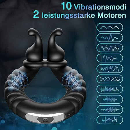 10 Speed Vibrating Penis Ring Cock Ring for Men with Delay Function Enhances Performance and Pleasure Prostate Massager for Intimate Training