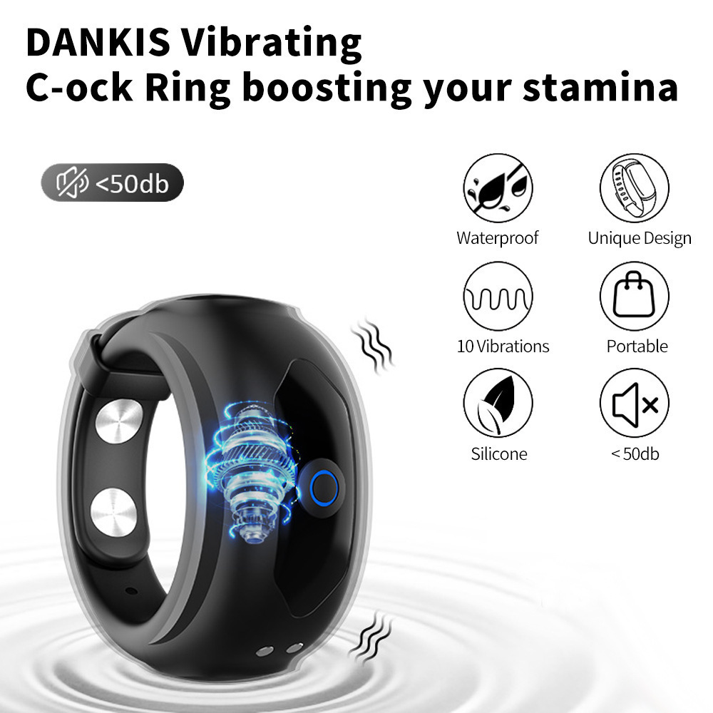 Magnetic Charging 10 Frequency Vibration Cock Ring for Men Physical Delay Enhancer Penis Ring Rechargeable Male Sex Toy