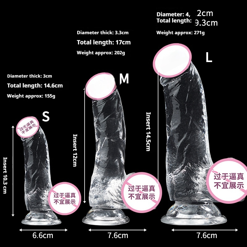 Realistic Crystal Clear Dildo for Women Silicone Translucent Penis Sex Toy Adult Pleasure Products for Solo Play and Couples Use