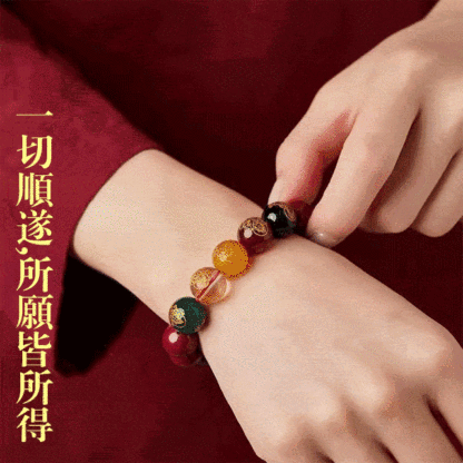 朱砂開運增財運珠五路財神手鏈