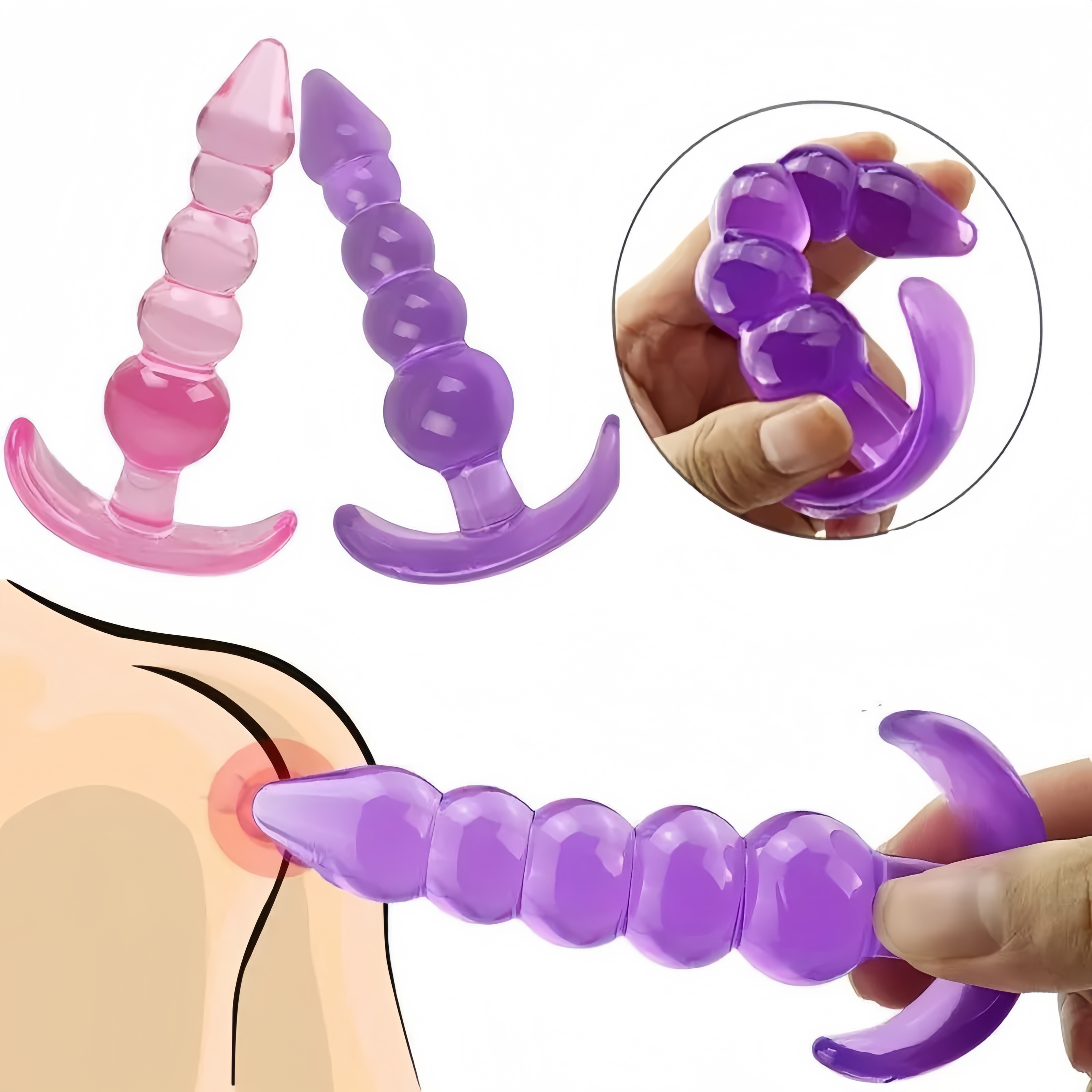 Sumbat Anal Manual Warna Ungu dari Silikon Body Safe Panjang 11cm Diameter 2cm Mudah Dibersihkan Bonus Pelumas 8ml