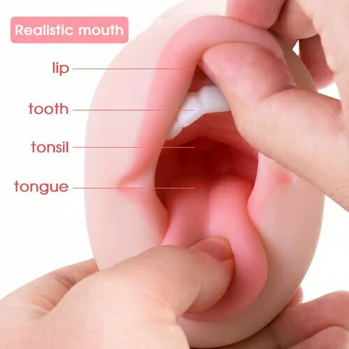 Blow Job Pocket Pussy Dengan Lidah Realistis 5,9 cm