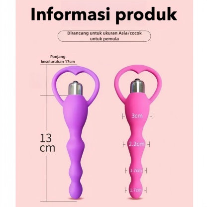 Alat Bantu Seks Anal Bergetar Warna Pink Getaran Ganda Silikon Body Safe Panjang 15cm Kedalaman 13cm