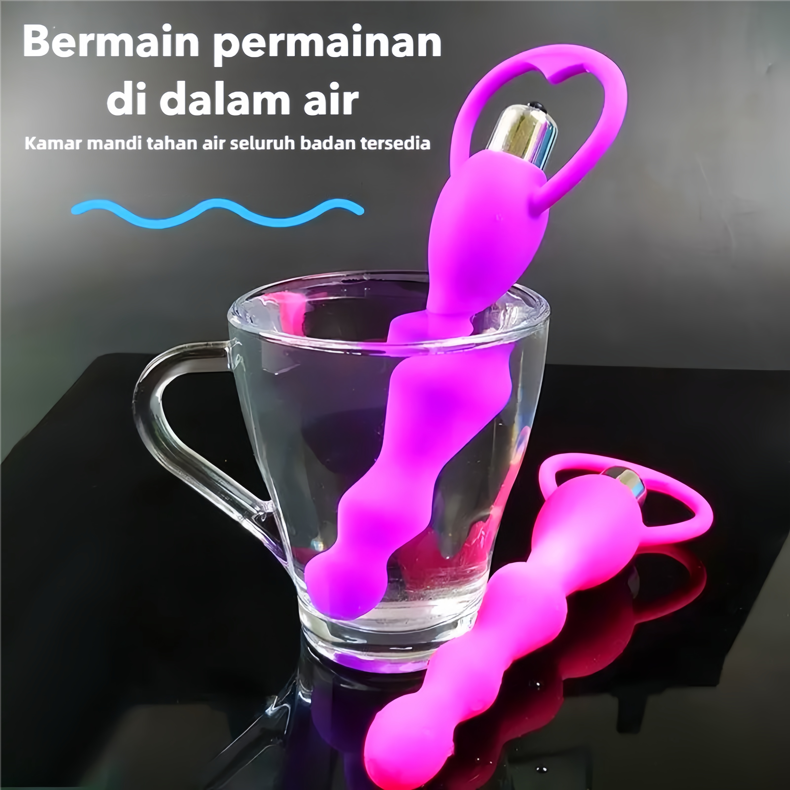 Alat Bantu Seks Anal Bergetar Warna Pink Getaran Ganda Silikon Body Safe Panjang 15cm Kedalaman 13cm