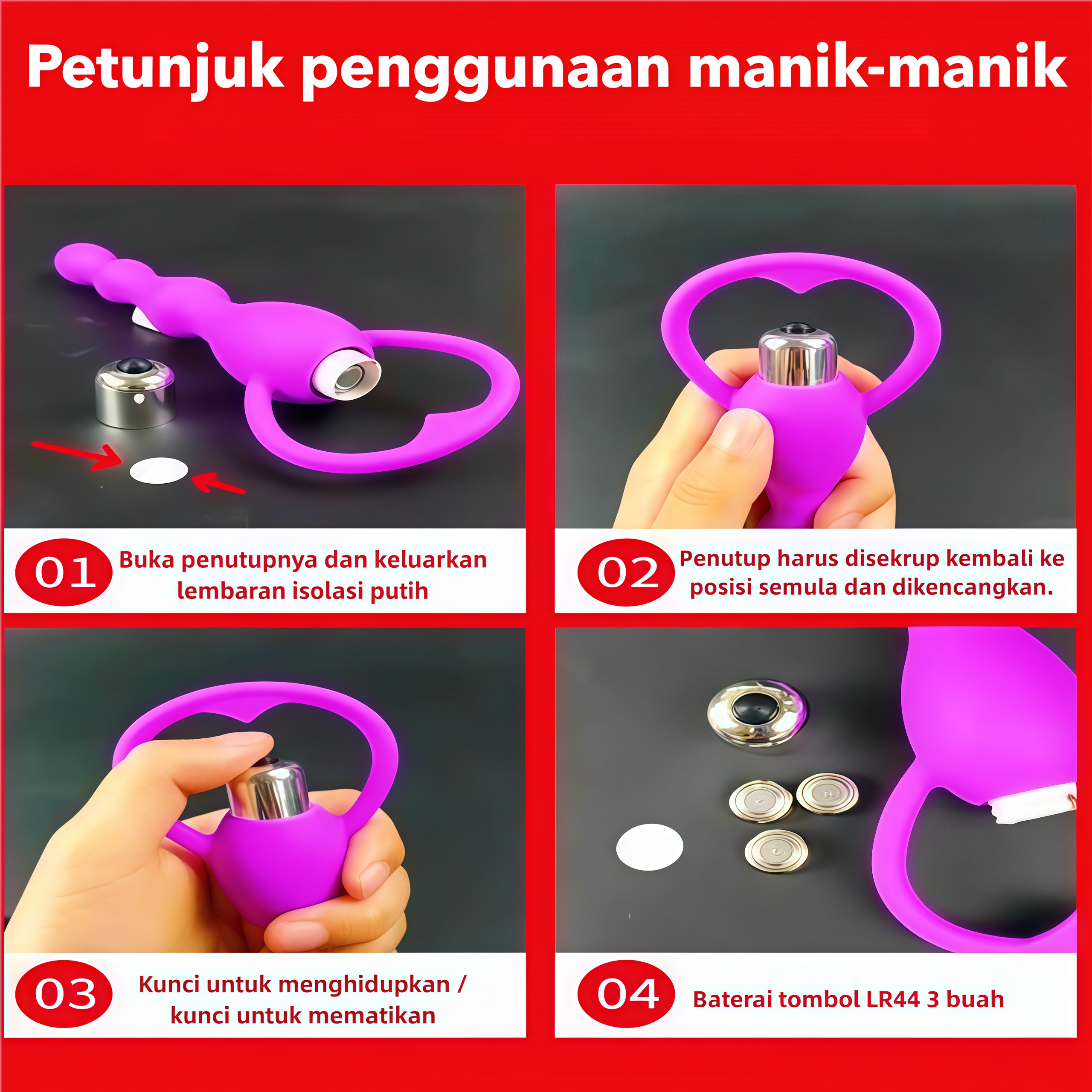 Alat Bantu Seks Anal Bergetar Warna Pink Getaran Ganda Silikon Body Safe Panjang 15cm Kedalaman 13cm