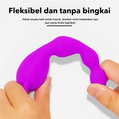 Alat Bantu Seks Anal Bergetar Warna Pink Getaran Ganda Silikon Body Safe Panjang 15cm Kedalaman 13cm