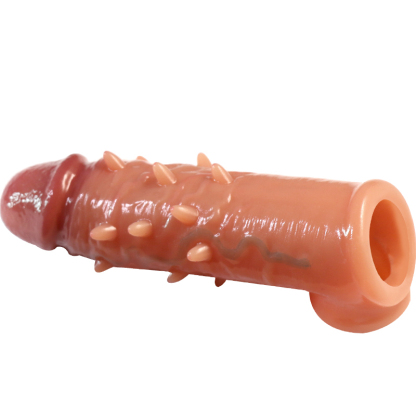 Pembesar Penis Realistis Silikon Medis Elastis Panjang 14cm Kepala 3cm Diameter 3 hingga 4cm Dapat Digunakan Kembali