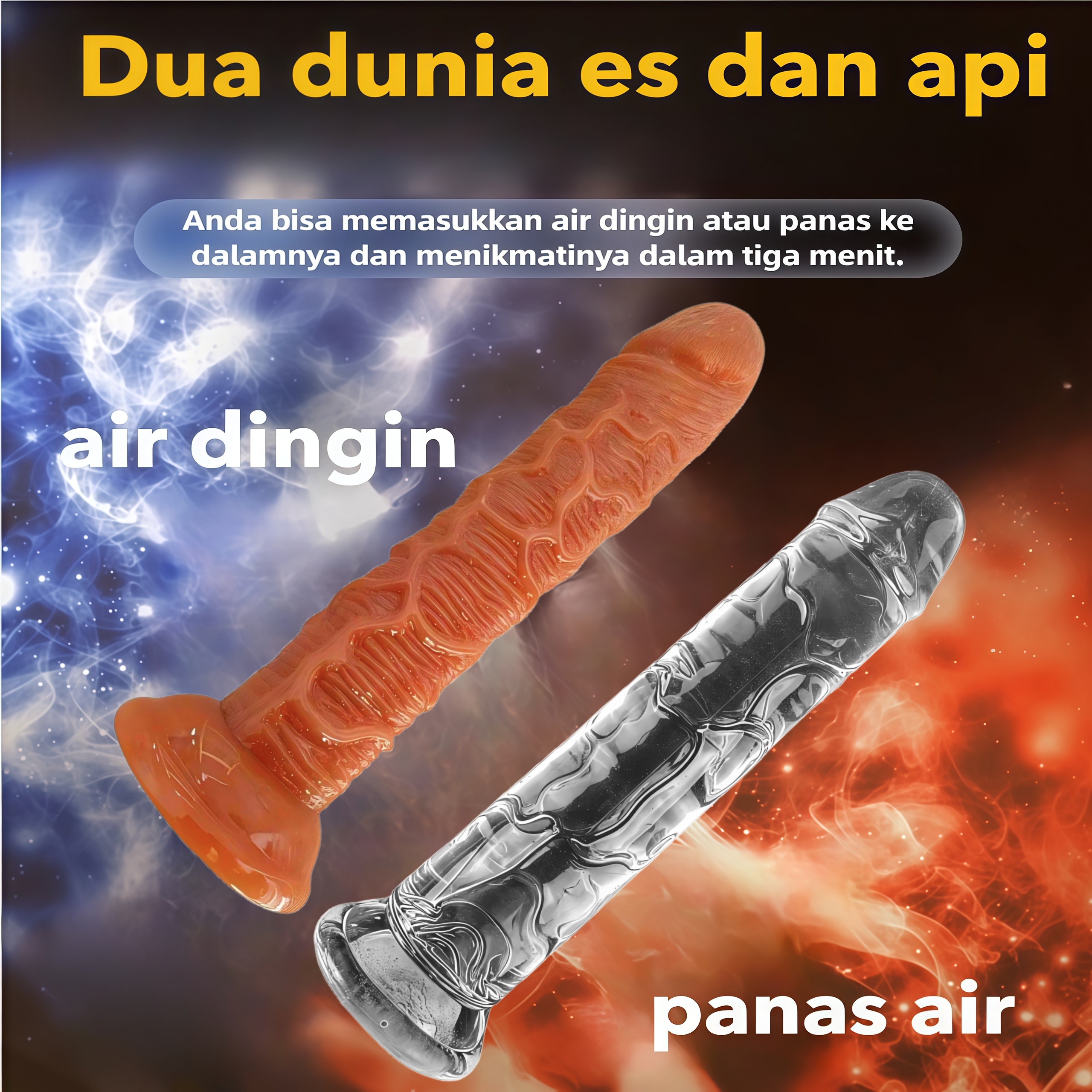 Dildo Realistis Silikon Lembut Premium Body Safe Panjang 19cm dengan Pengisap Kuat dan Bonus Pelumas 8ml