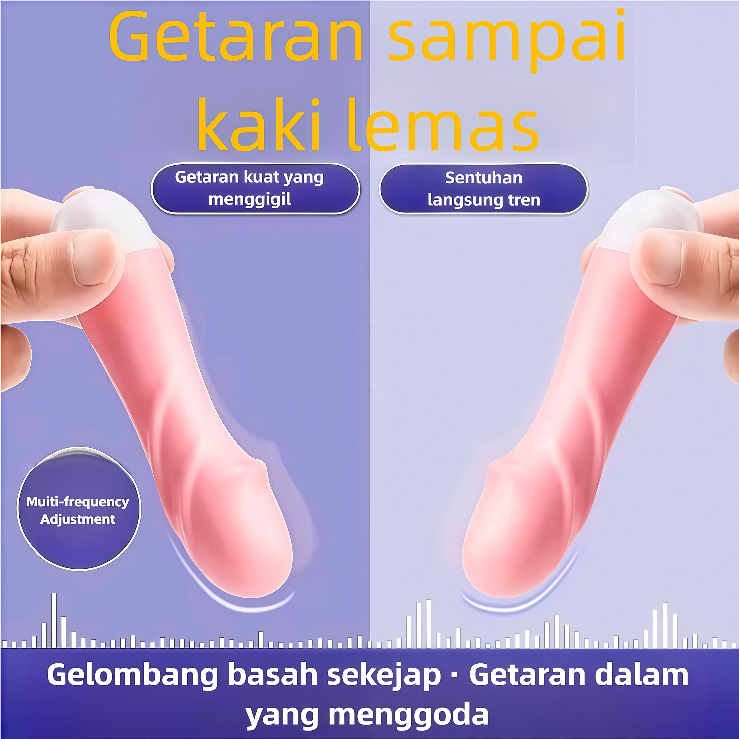 Vibrator Glans Unik untuk Stimulasi Klitoris Presisi dengan Intensitas Getaran Bisa Diatur Silikon Lembut Panjang 10cm Diameter 2cm Baterai 1xAA Bonus Pelumas 8ml