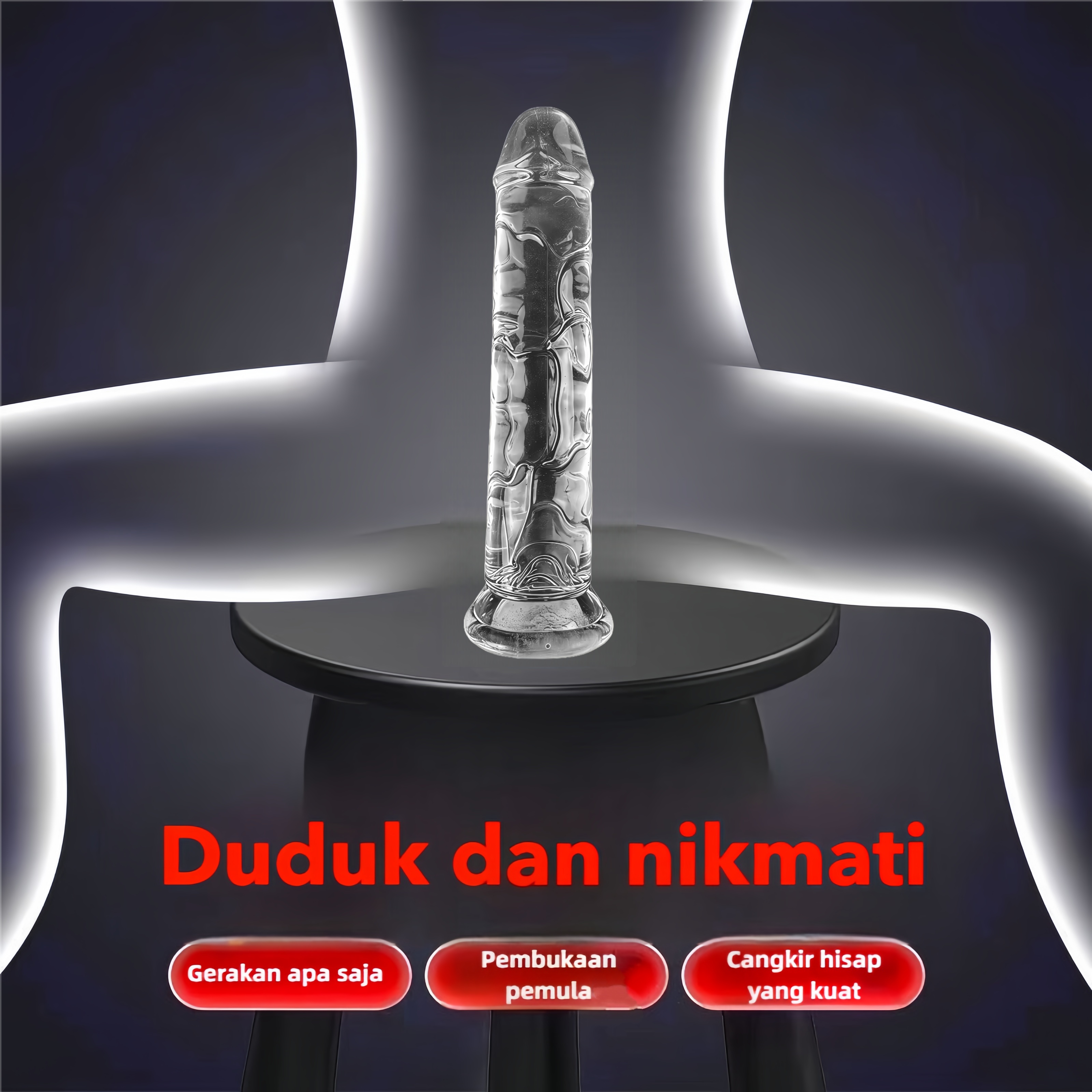 Dildo Realistis Silikon Lembut Premium Body Safe Panjang 19cm dengan Pengisap Kuat dan Bonus Pelumas 8ml