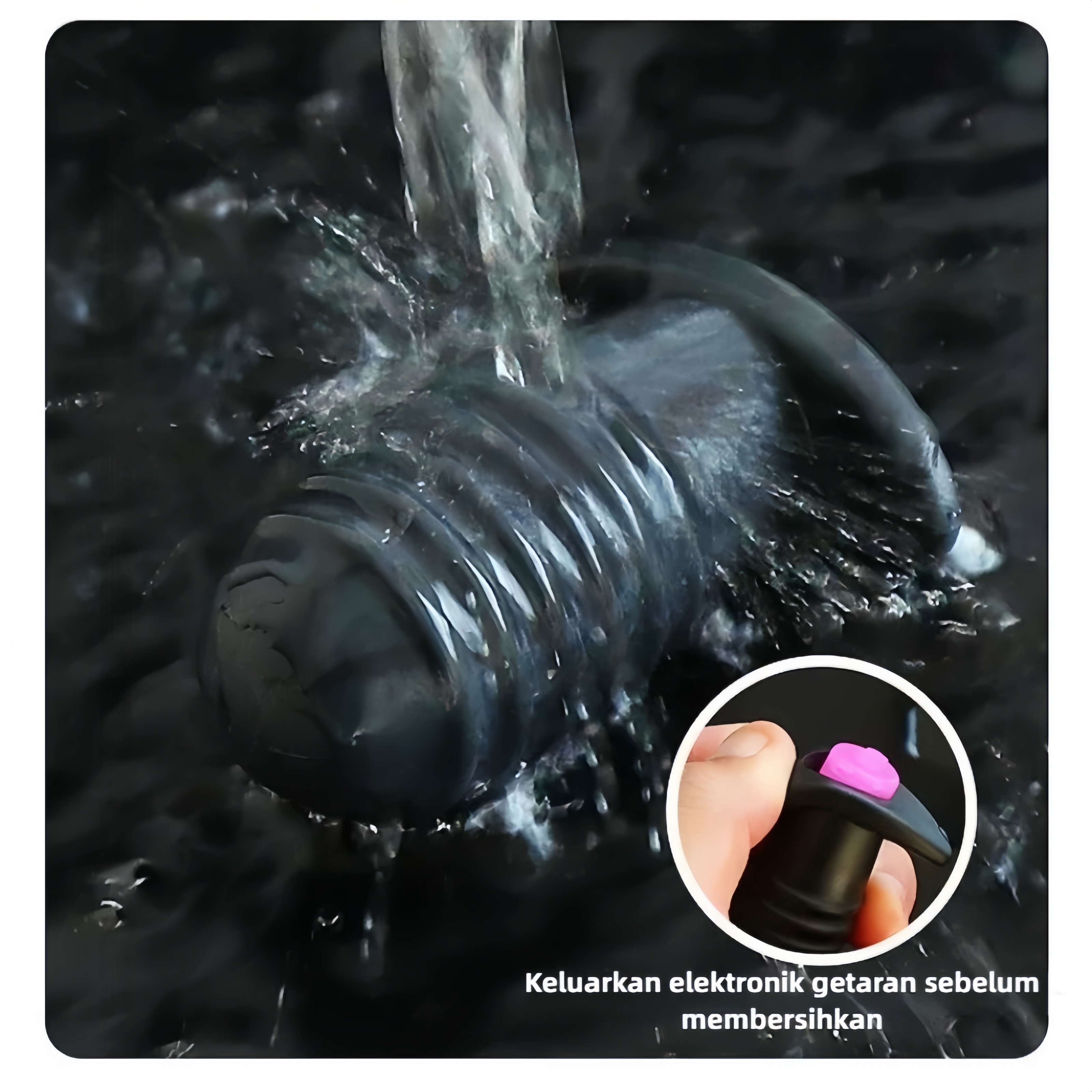 Mini Vibrator Anal Plug dengan Mode Getaran Dapat Diatur Tahan Air Silikon Body Safe Panjang 5cm Diameter 2cm Baterai 2xAG13 Bonus Pelumas 8ml