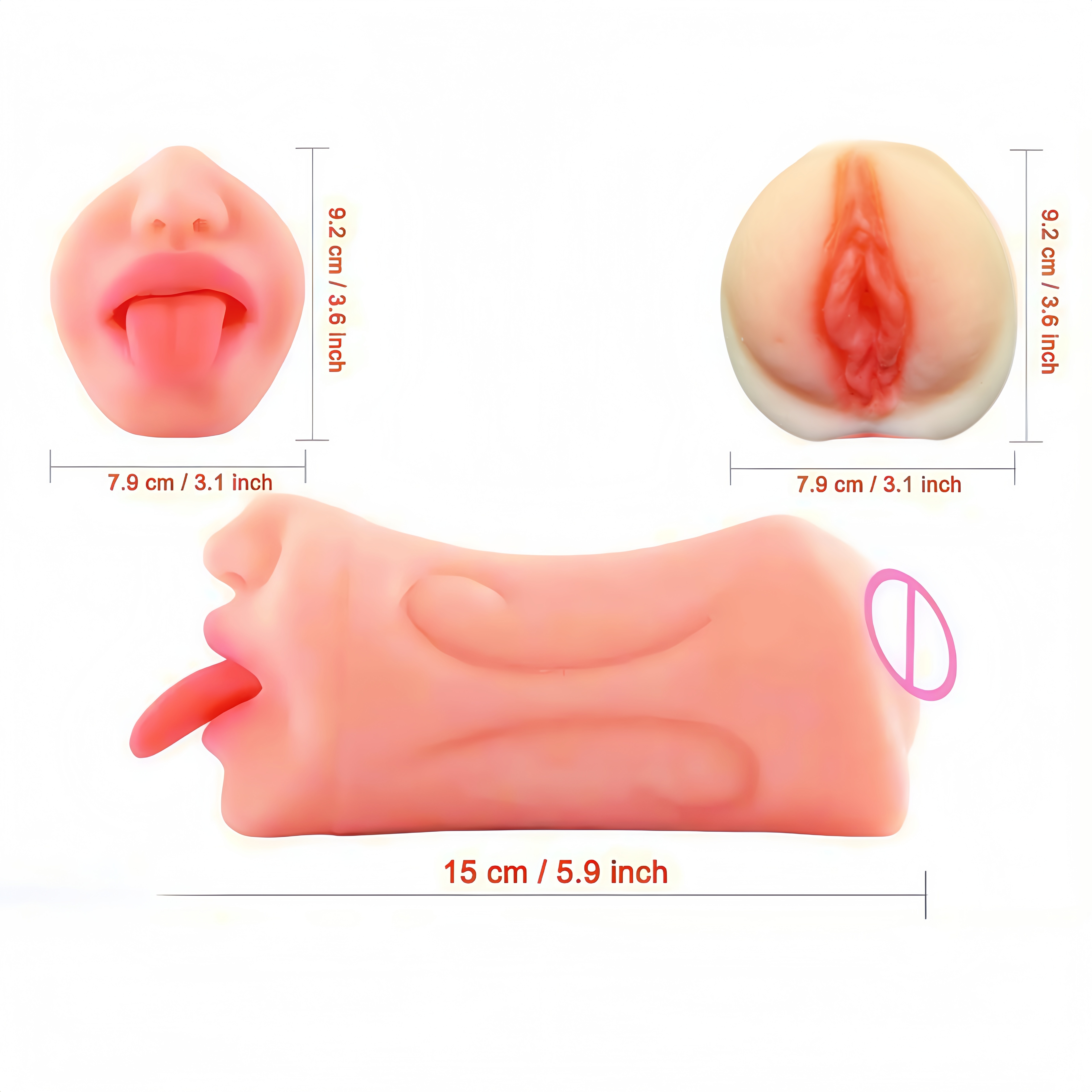 （DF-42）Blow Job Pocket Pussy Dengan Lidah Realistis 5,9 cm