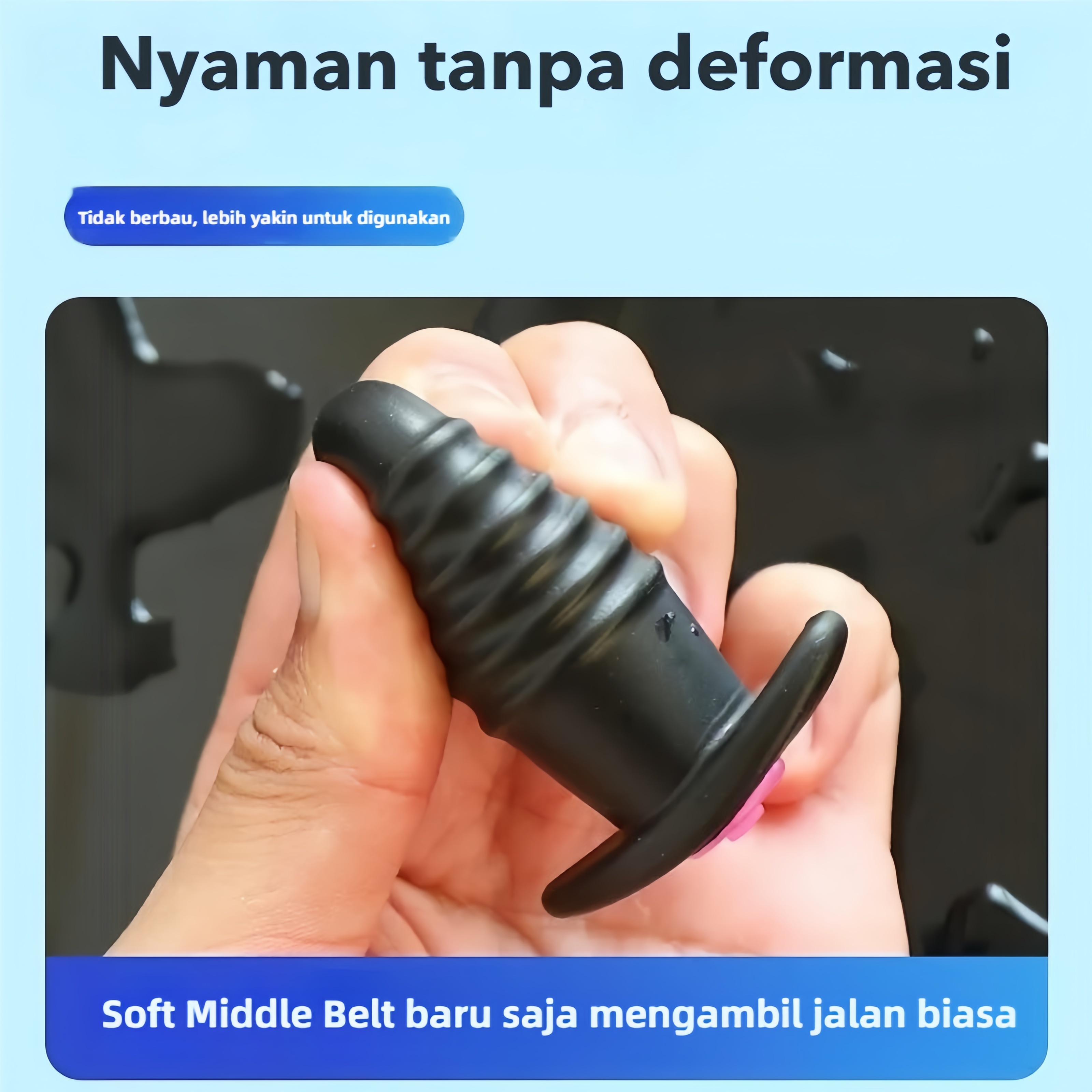 Mini Vibrator Anal Plug dengan Mode Getaran Dapat Diatur Tahan Air Silikon Body Safe Panjang 5cm Diameter 2cm Baterai 2xAG13 Bonus Pelumas 8ml