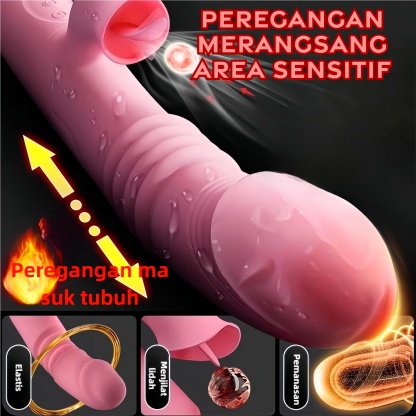 Vibrator Dual Motor Realistis Getaran Ganda Silikon Lembut Tahan Air Panjang 20cm Kedalaman 13cm Diameter 2cm