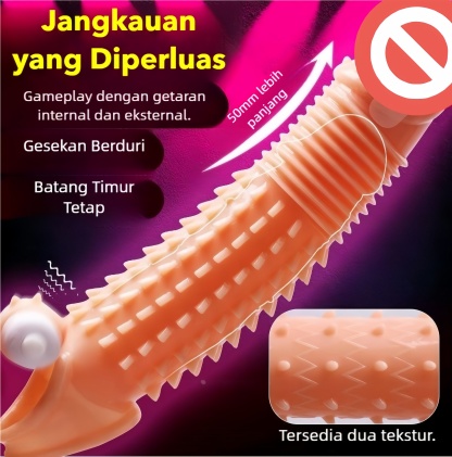 Kondom Getar Elastis Bebas Lateks Fungsi Getaran Bawaan Tambah 4cm Total 17cm Bukaan 3 hingga 5cm Dapat Digunakan Kembali Bonus Pelumas 8ml